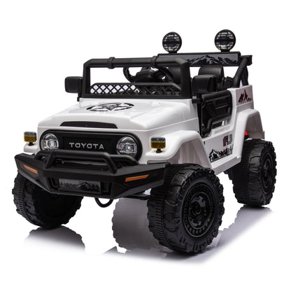 Licensed TOYOTA FJ Cruiser,12V Kids ride on car 2.4G W/Parents Remote Control,electric car for kids,Three speed adjustable,Power display, USB,MP3 ,Bluetooth,LED light,Three-point safety belt  - Aurelia Clothing