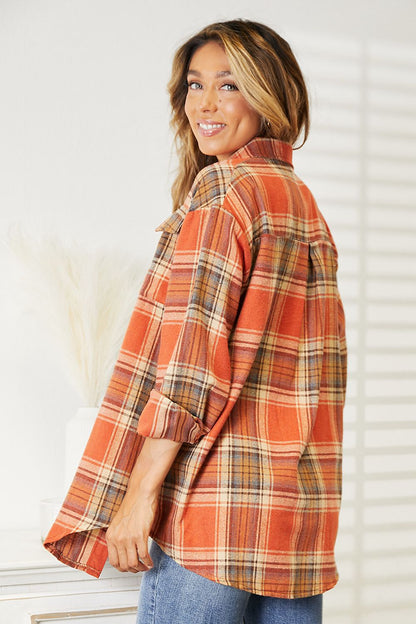 Plaid Dropped Shoulder Shirt - Aurelia Clothing