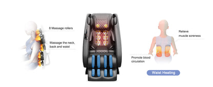 Massage Chair Blue-Tooth Connection and Speaker, Easy to Use at Home and in The Office and Recliner with Zero Gravity with Full Body Air Pressure, 001, 50D x 26W x 40H in, Black3 - Free Shipp - Aurelia Clothing