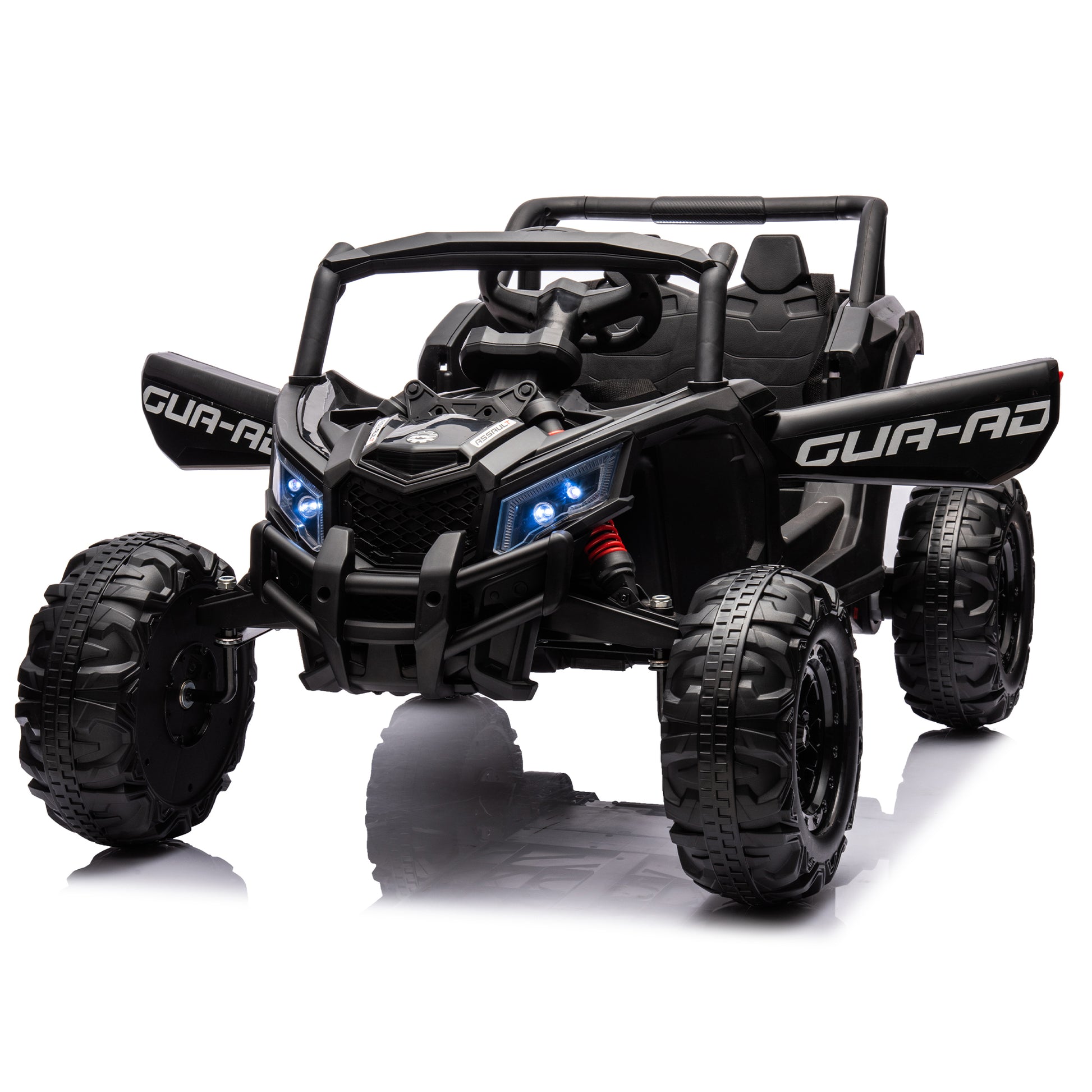 12V Ride On Car with Remote Control,UTV ride on for kid,3-Point Safety Harness, Music Player (USB Port/Volume Knob/Battery Indicator), LED Lights, High-Low Speed Switch - Off-Road Adventure f - Aurelia Clothing