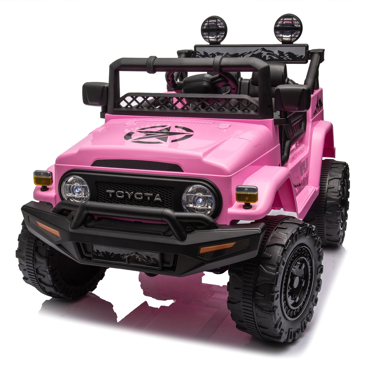 Licensed TOYOTA FJ Cruiser,12V Kids ride on car 2.4G W/Parents Remote Control,electric car for kids,Three speed adjustable,Power display, USB,MP3 ,Bluetooth,LED light,Three-point safety belt  - Aurelia Clothing