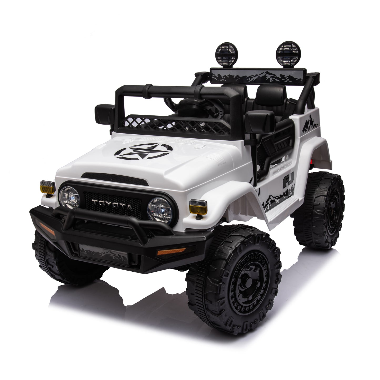 Licensed TOYOTA FJ Cruiser,12V Kids ride on car 2.4G W/Parents Remote Control,electric car for kids,Three speed adjustable,Power display, USB,MP3 ,Bluetooth,LED light,Three-point safety belt  - Aurelia Clothing