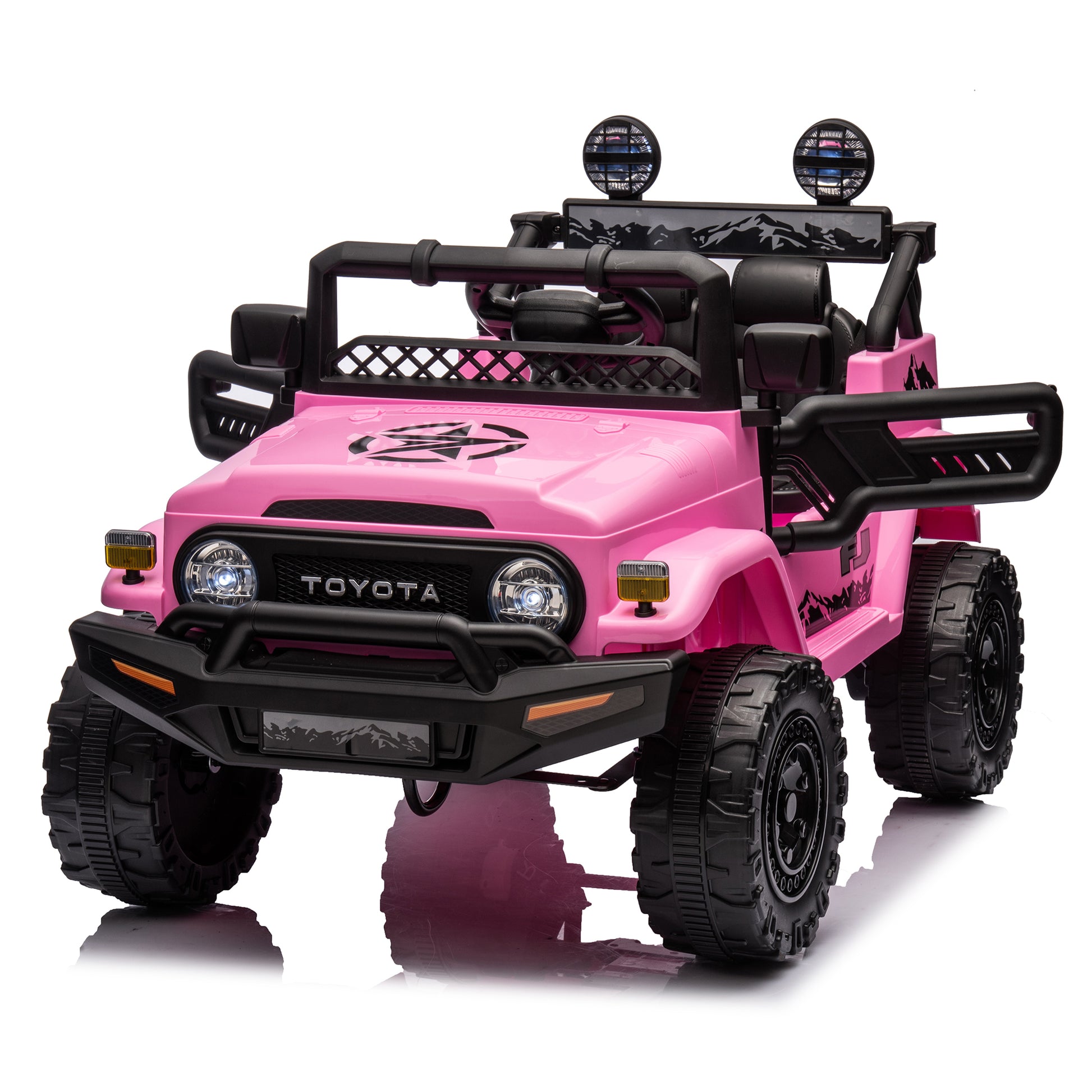 Licensed TOYOTA FJ Cruiser,12V Kids ride on car 2.4G W/Parents Remote Control,electric car for kids,Three speed adjustable,Power display, USB,MP3 ,Bluetooth,LED light,Three-point safety belt  - Aurelia Clothing