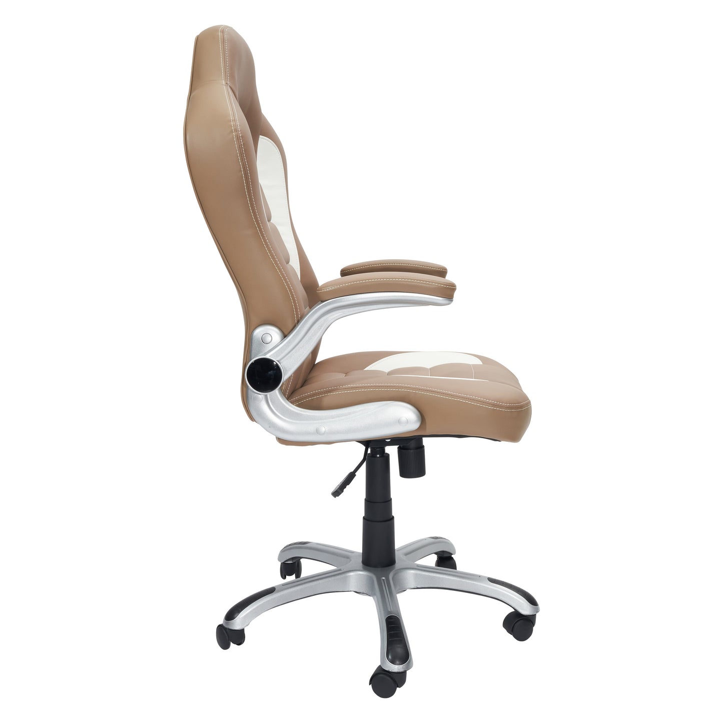 Techni Mobili High Back Executive Sport Race Office Chair with Flip-Up Arms, Camel - Free Sipping - Aurelia Clothing