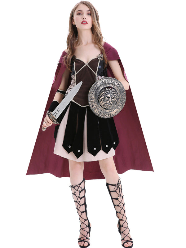 Halloween Costume Medieval Roman Spartan Woman Warrior - Free Shipping - Aurelia Clothing