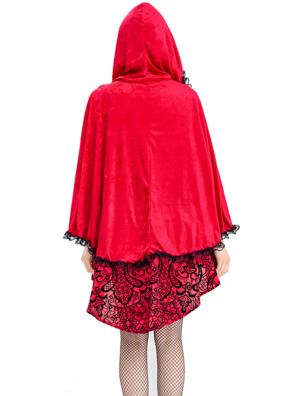 Halloween Jacquard Cape Little Red Riding Hood Costume Large - Free Shipping - Aurelia Clothing