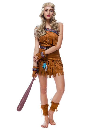 Halloween Indian Native Forest Hunter Costume - Free Shipping - Aurelia Clothing