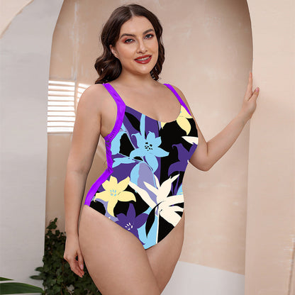 Full Size Printed Scoop Neck Sleeveless One-Piece Swimsuit - Aurelia Clothing