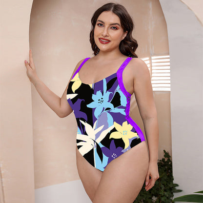 Full Size Printed Scoop Neck Sleeveless One-Piece Swimsuit - Aurelia Clothing