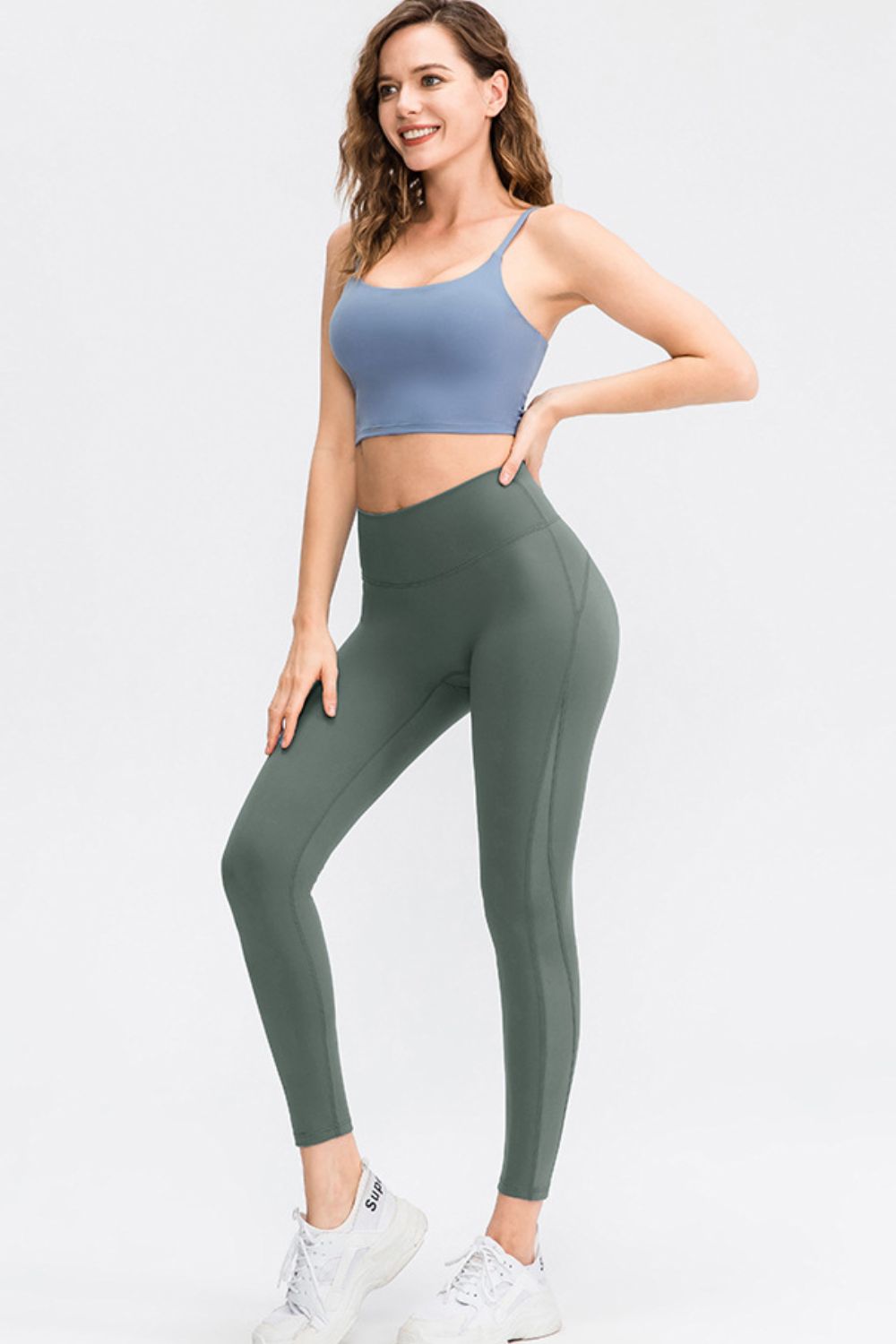 Wide Waistband Slim Fit Long Sports Pants - Aurelia Clothing