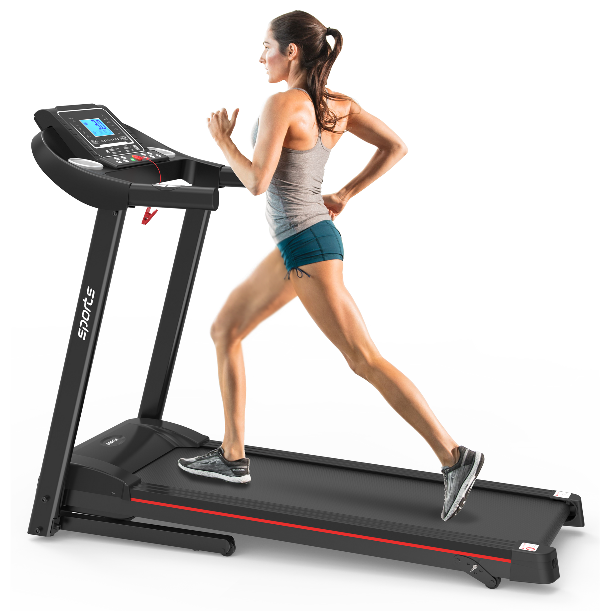 Fitshow App Home Foldable Treadmill with Incline, Folding Treadmill for Home Workout, Electric Walking Running Treadmill Machine 5" LCD Screen 250 LB Capacity Bluetooth Music - Free Shipping - Aurelia Clothing